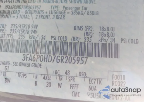 2016 Ford Fusion Se из США, поврежденный, VIN 3FA6P0HD7GR205957